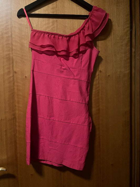 Bleikur bodycon 1shoulder kjól