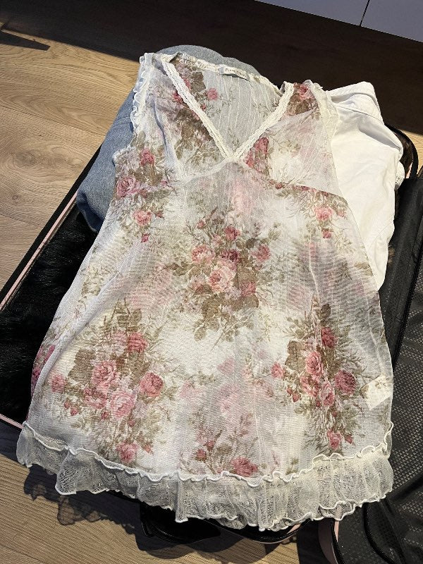 Vintage blóma toppur