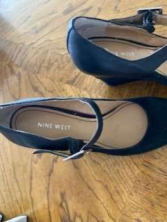 NineWest sv./skór/fylltur hæll