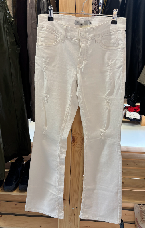 Dicollani Denim Hvítar Gallabuxur