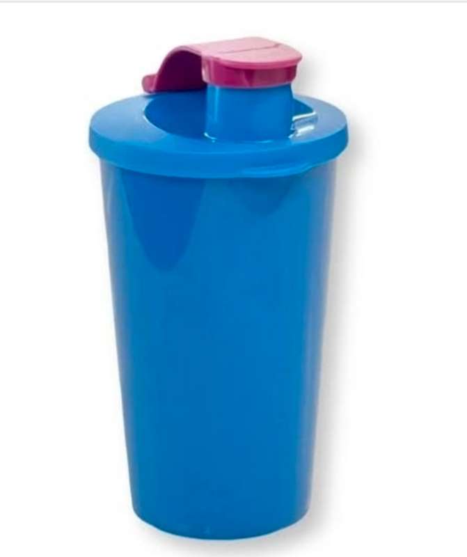 Tupperware blátt glas með þéttu loki NÝTT