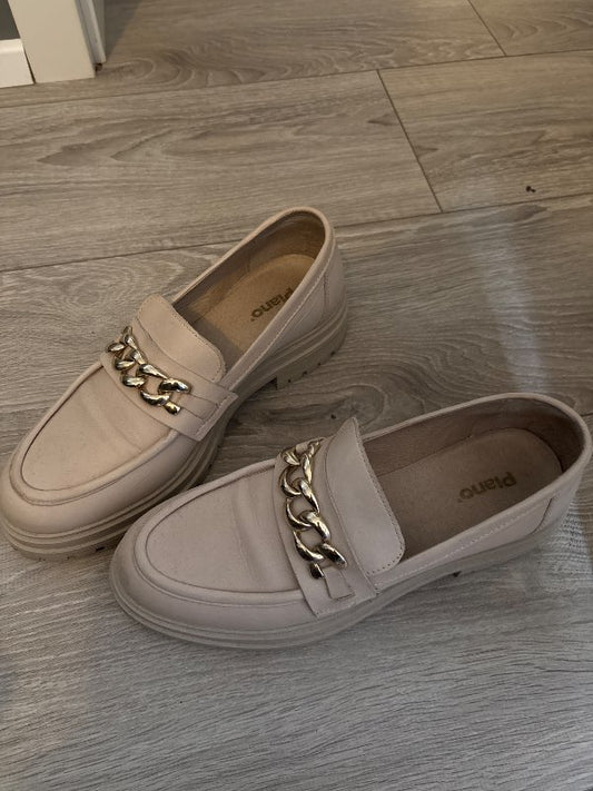 Ljósir leðurskór PIANO