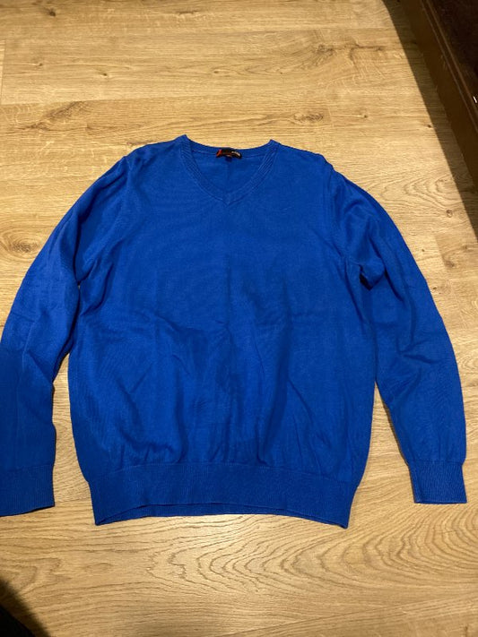 Dressman blá prjónapeysa