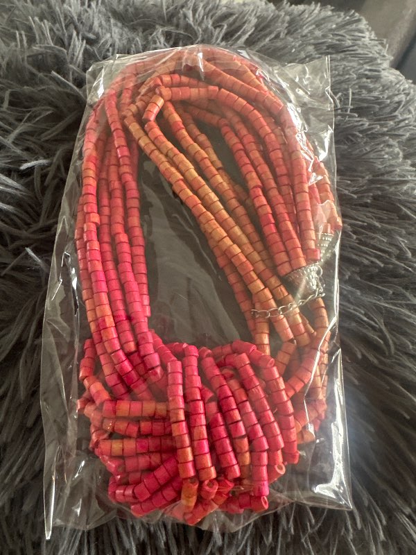 Light necklace red and pink