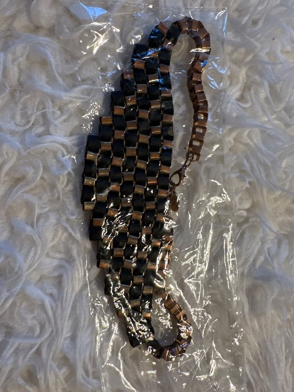 Black and bronze wide necklace