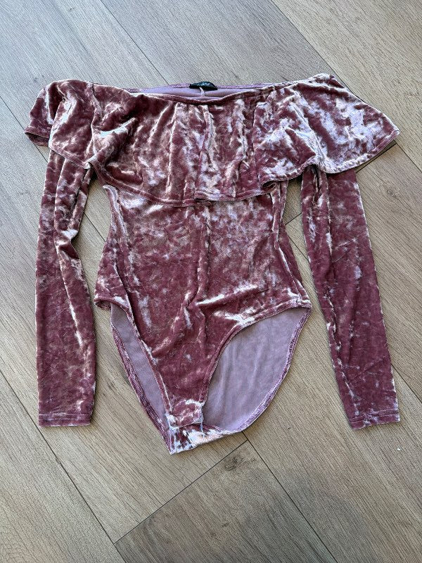 Bleik velúr samfella