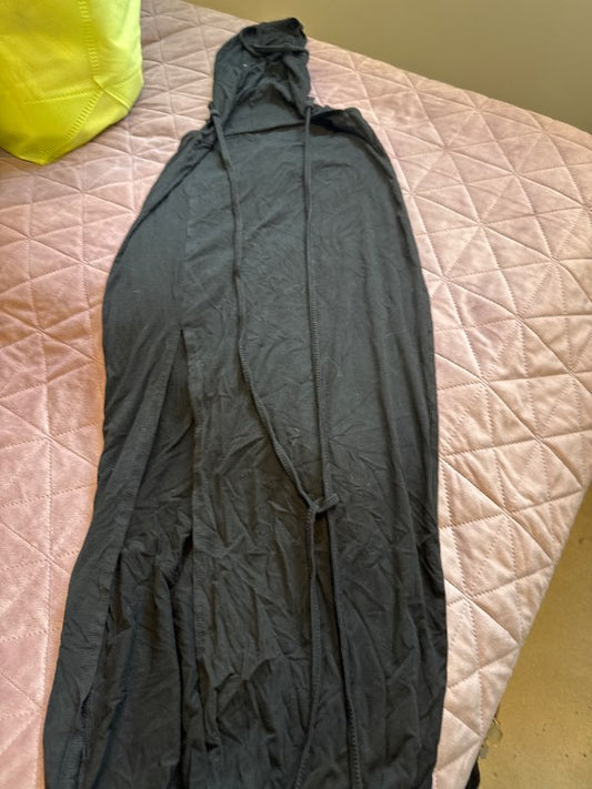 Bomullarkjóll svartur bönd