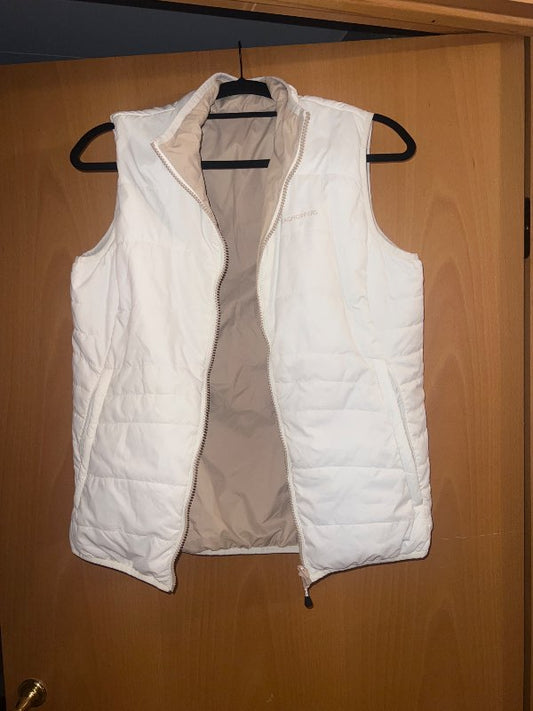 Hvítt og beige vesti - hægt að snúa á báða vegu
