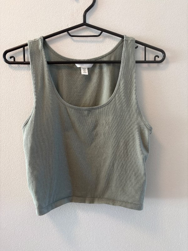 H&M grænn ermalaus magabolur