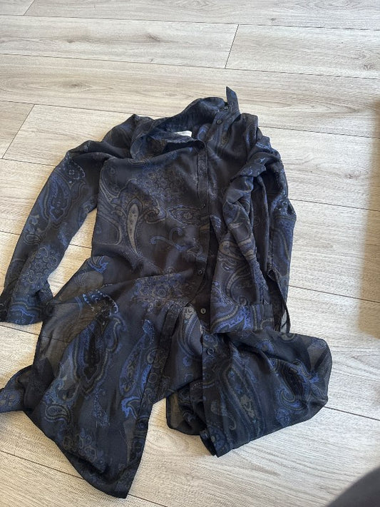 Zara kjóll svartur með mynstri