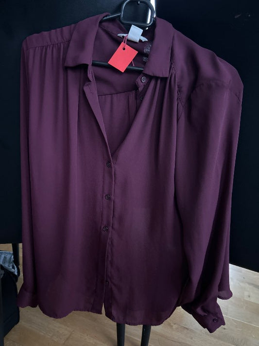 Skyrta vínrauð H&amp;M