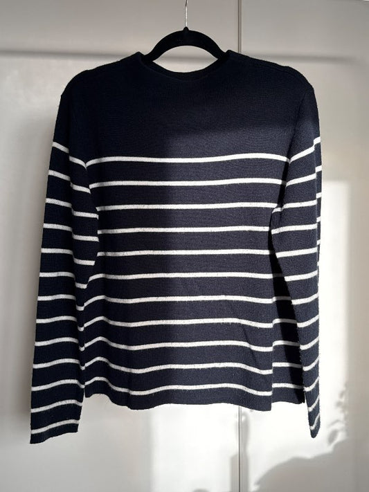 Peysa, blá röndótt