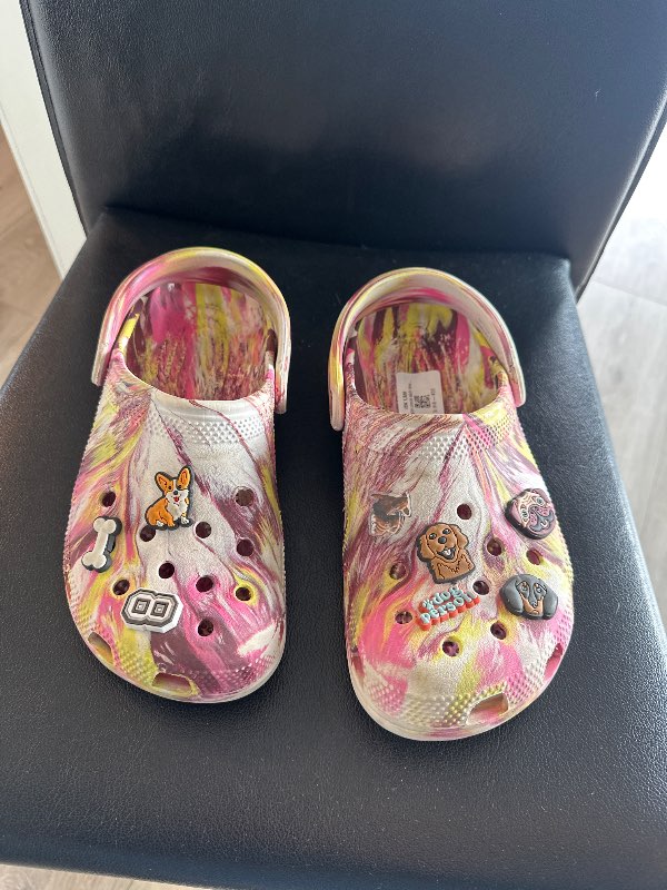 Marglitir crocs skór með skrauti st.6-8