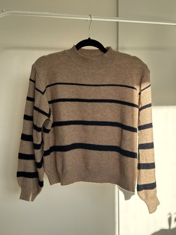 Peysa röndótt beige