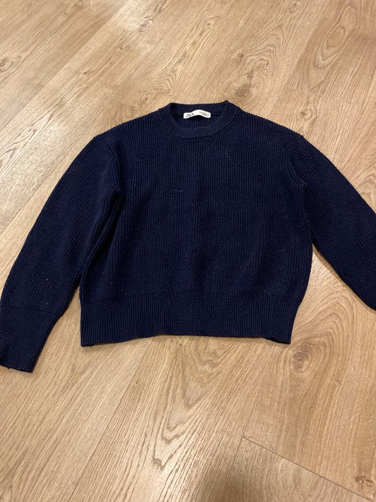 Zara prjónapeysa dökkblá