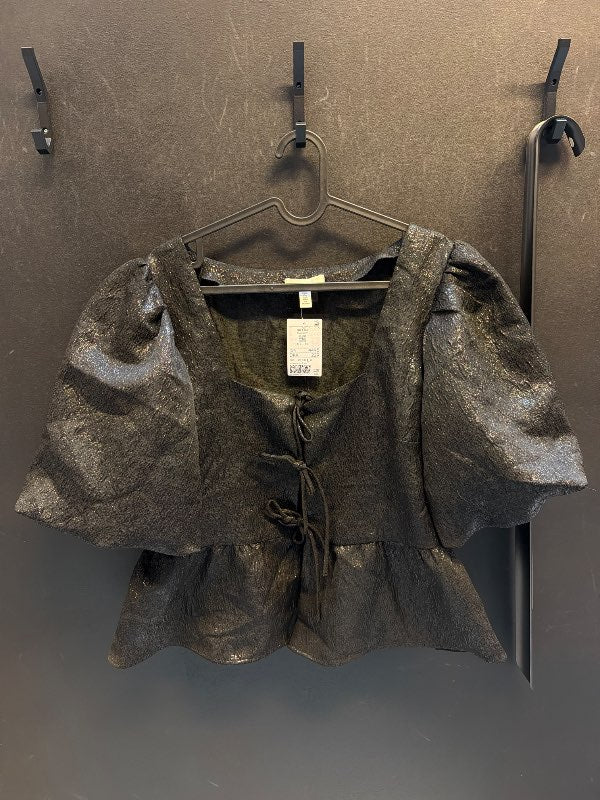 Ný H&M svört glimmer blússa