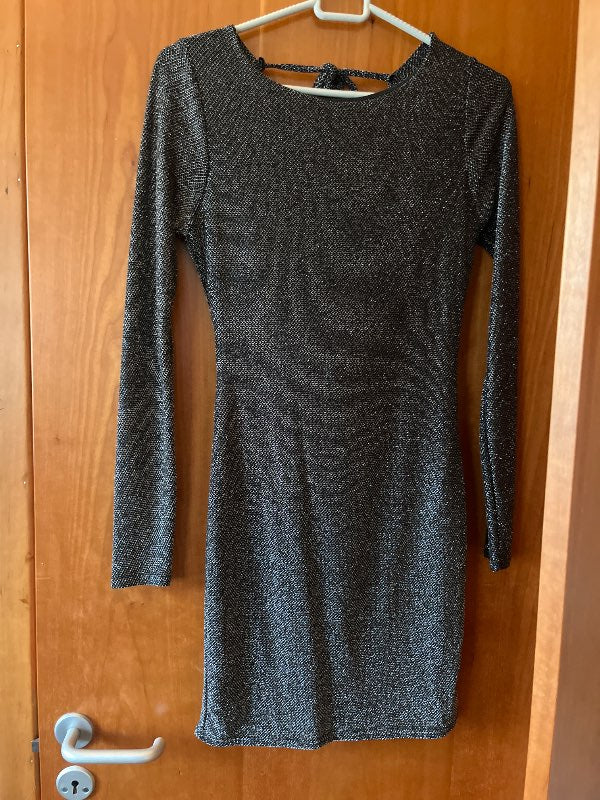 Kjóll svartur glimmer st.S/M