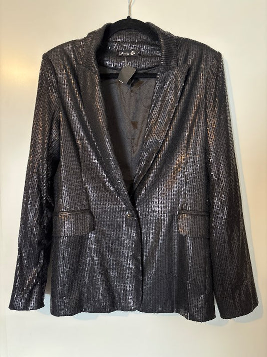 Svartur pallíettu jakki