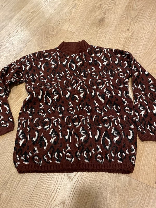 f&f prjónapeysa hlébarða