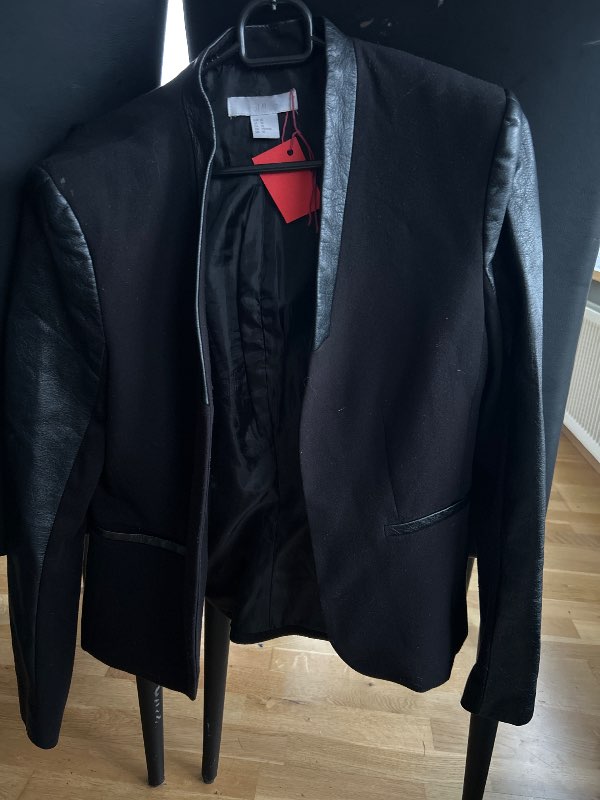 Blazer sv/leður H&amp;M