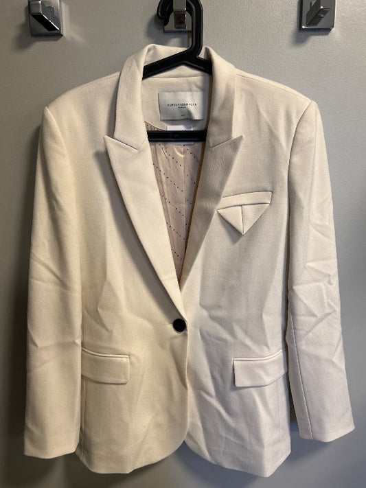 Beige/ hvitur blazer