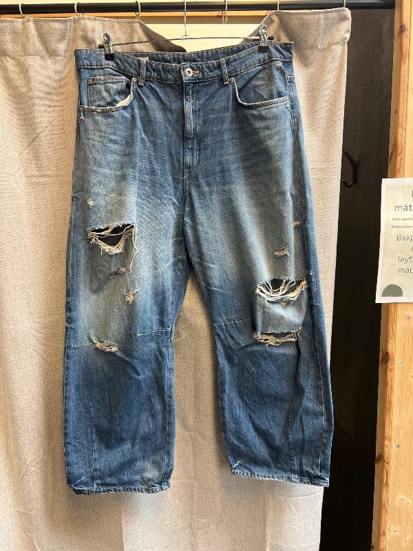 Zara baggy dökkbláar gallab