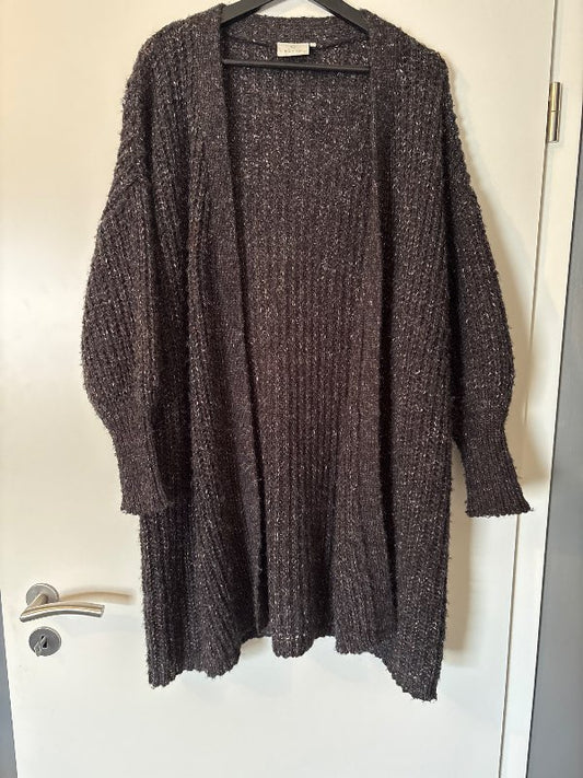 Prjónuð síð peysa opin KAFFE