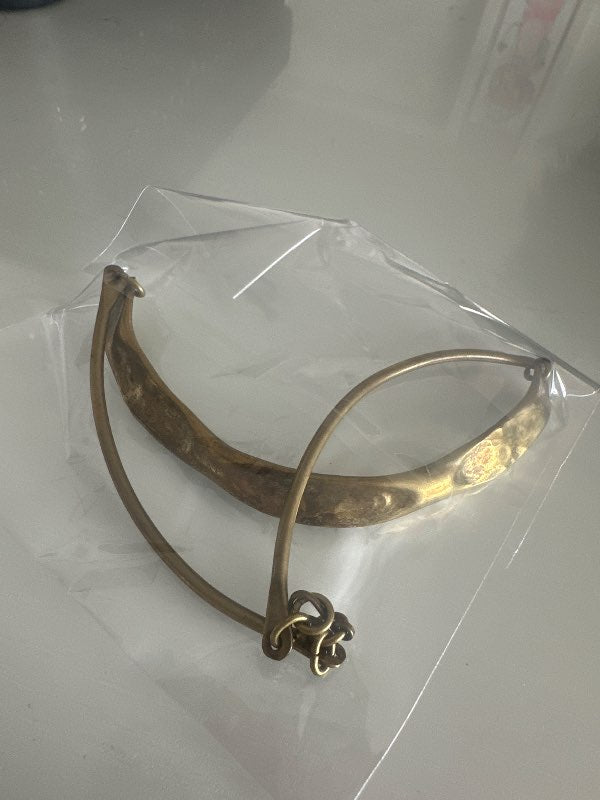 Golden hard necklace