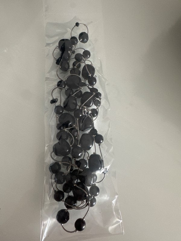 Black necklace with black beads